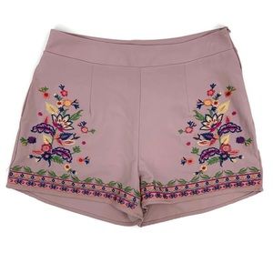 Altar’d State Women's Size Small Dusty Pink Floral Embroidered Shorts
